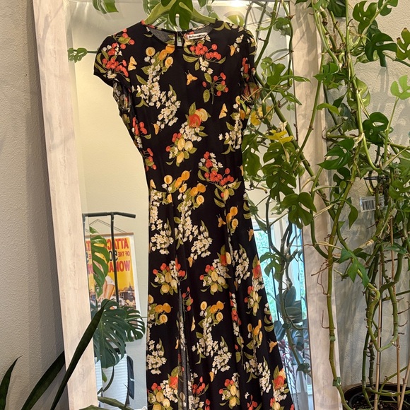 Reformation Black Floral Midi Dress - Picture 10 of 10